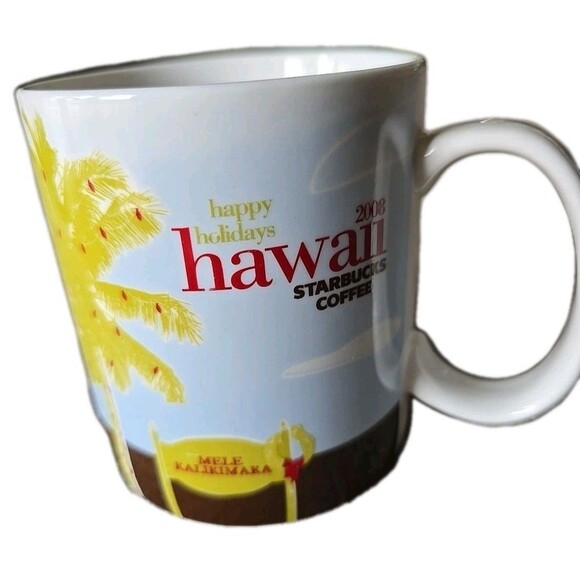 Starbucks 2008 Happy Holidays Hawaii Mele Kalikimaka 16oz Coffee Mug Christmas - Picture 1 of 7